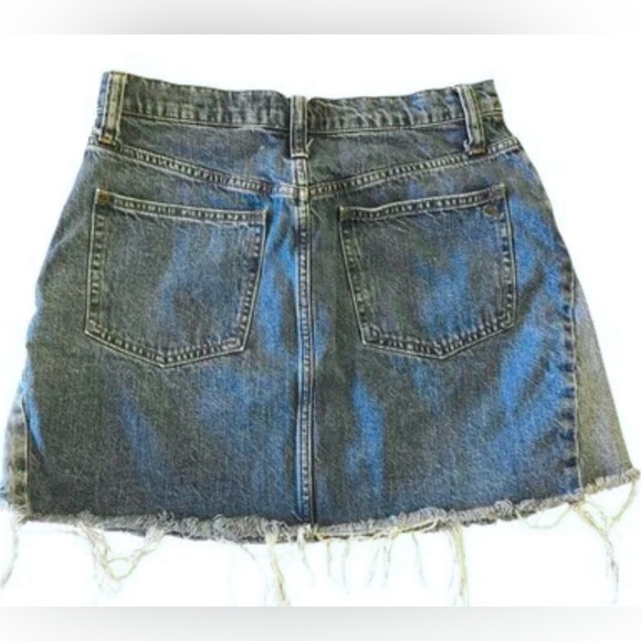 Madewell Women's Denim Cut Off Mini Skirt Blue Y2K Preppy Fetch Distressed Sz 29 - Picture 2 of 10